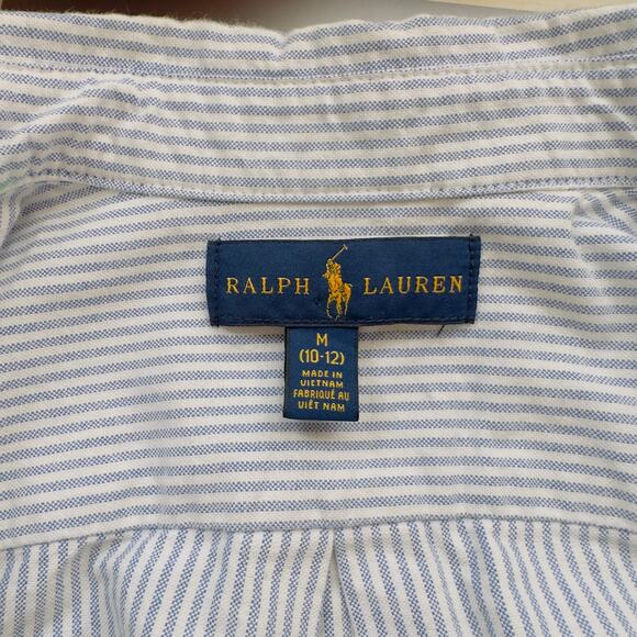 Polo Ralph Lauren Striped Long Sleeve Button Down Shirt Size Medium 10-13 - Picture 3 of 15